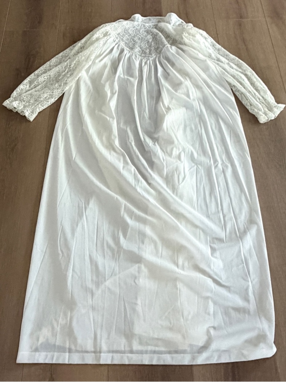 Vintage Unique Rare Double Layer Ivory Lingerie Peignoir Robe Nightgown OS - Picture 5 of 16
